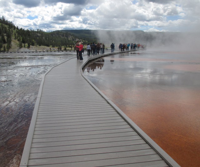 image of the boardwalk path at Yellowstone National Park