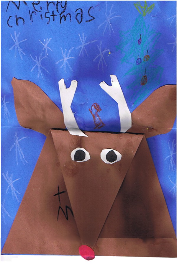 child's drawing of a reindeer