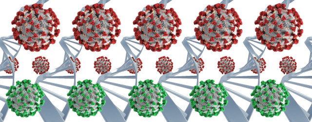 stereogram of covid-19 depiction