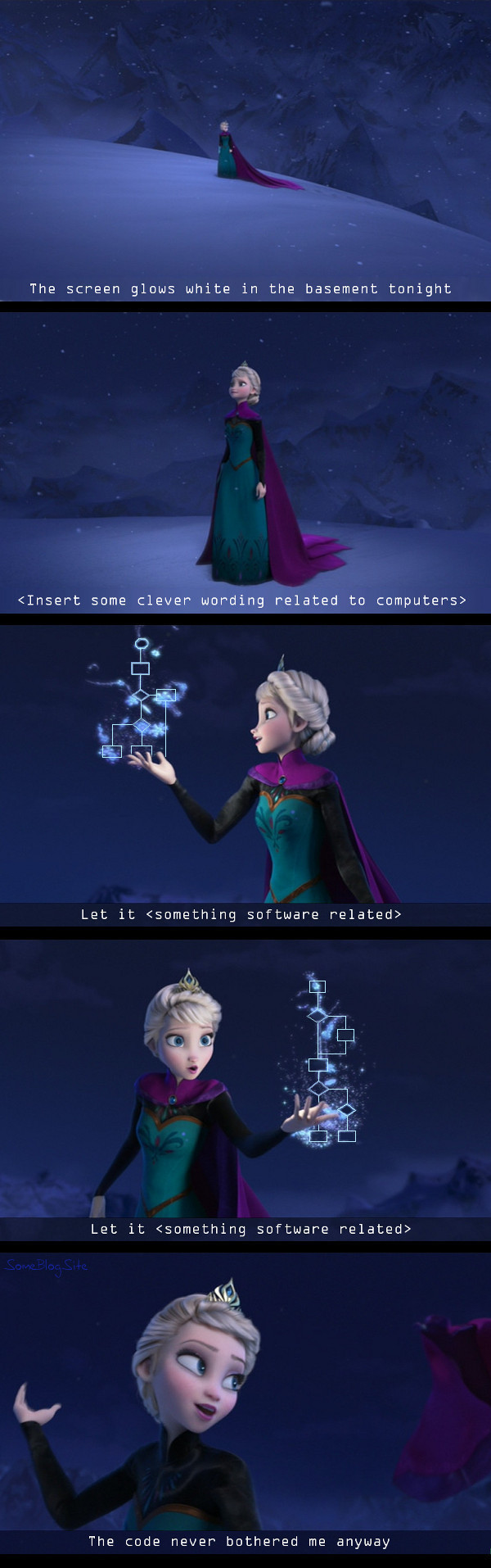 image of the coder's version of Let It Go, AKA Let It Goto