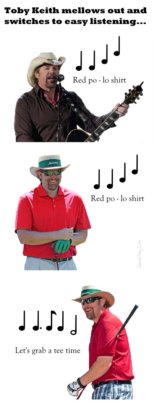 Toby Keith sings the song Red Polo Shirt instead of Red Solo Cup