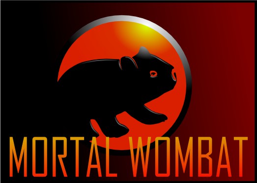 mortal wombat - an image of the mortal kombat logo but with a wombat instead of a dragon