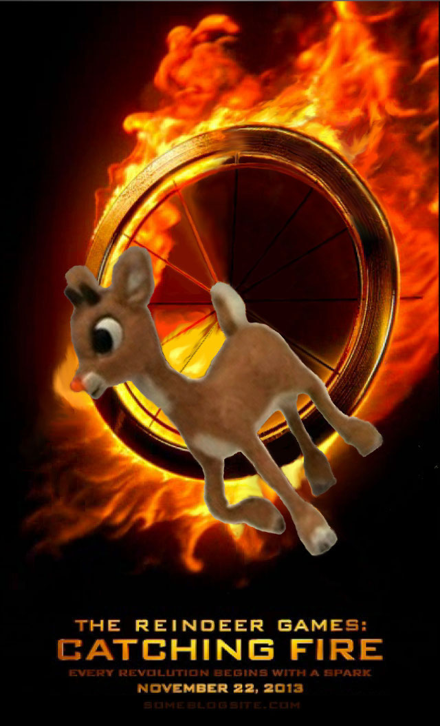 image of reindeer games: catching fire movie poster featuring Rudolph