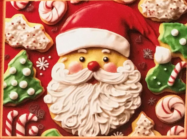 image of a puzzle with a cookie Christmas scene generated by AI