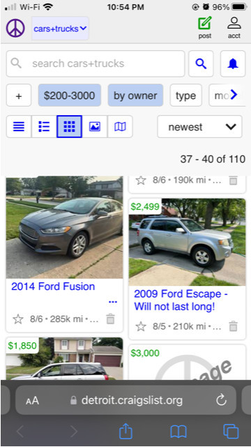 craigslist ad for a ford escape that won't last long