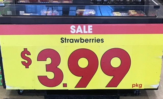 price of strawberries at the grocery store
