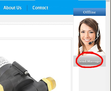 image of a website display massage instead of message for chat