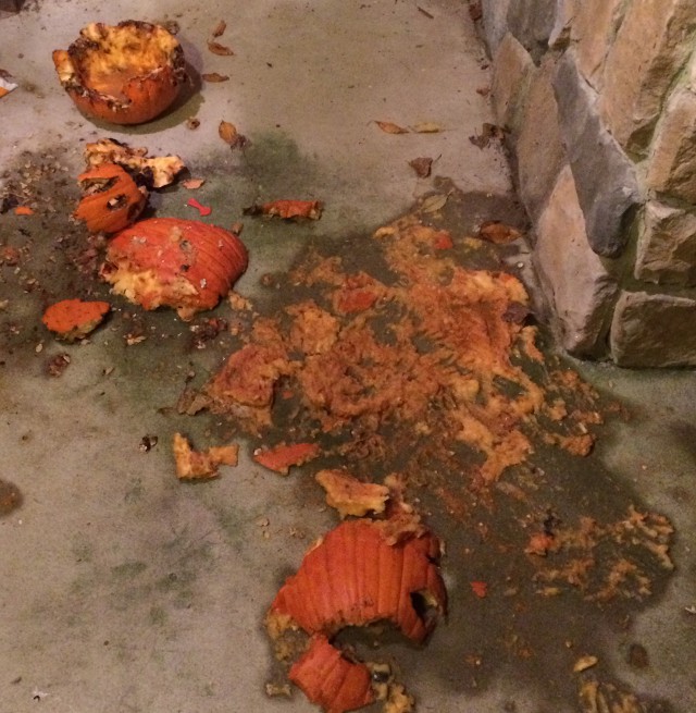 image of some smashed pumpkins