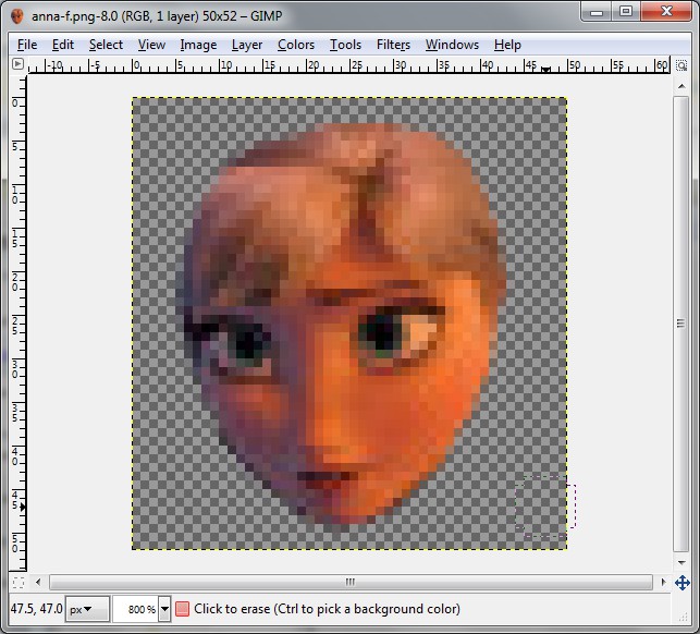 image of just the face of Princess Anna from Disney's Frozen