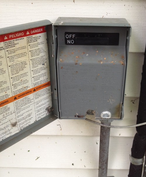 image of the external fuse box for central air conditioning system