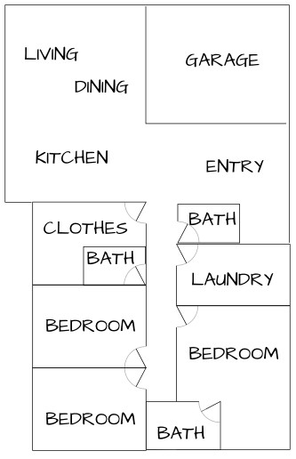 image of a house plan for a 2100-sq-ft ranch with 3 bedrooms