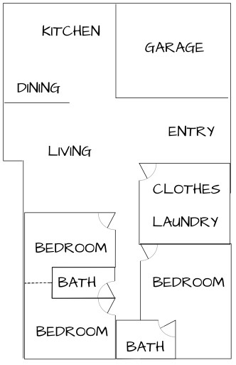 image of a house plan for a 2100-sq-ft ranch with 3 bedrooms