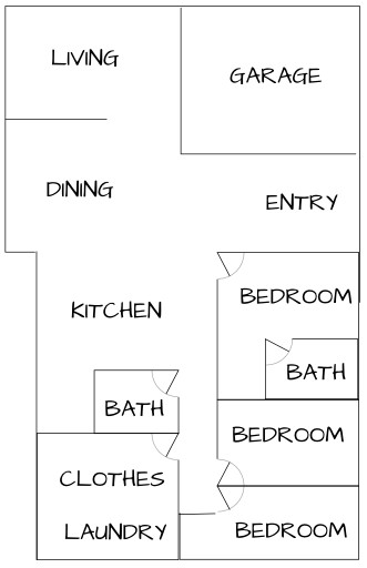 image of a house plan for a 2100-sq-ft ranch with 3 bedrooms