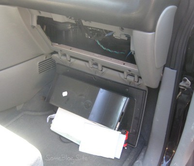 photo of an upside-down glove box