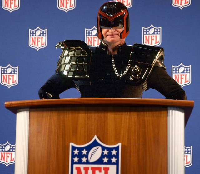 image of Roger Goodell as Judge Dredd