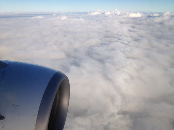 photo of clouds, from an airplane window