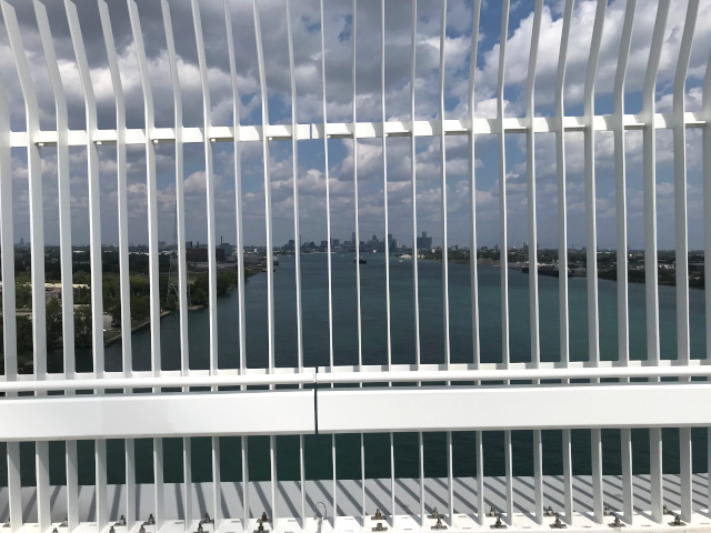image of the fence along the Gordie Howe Bridge pathway