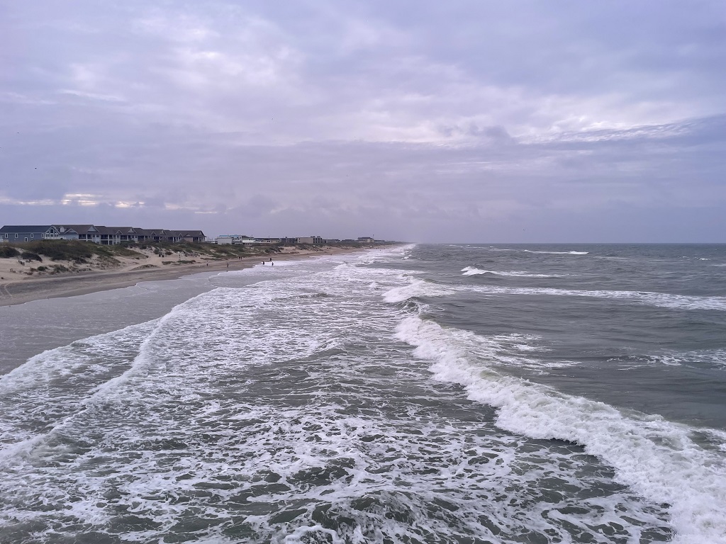 image of the ocean from Jennette pier in Nags Head North Carolina
