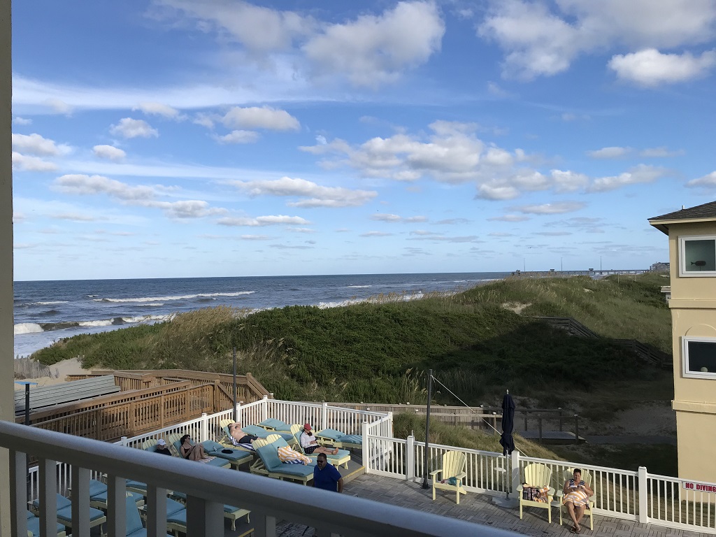 image of the view of the pool at the Surf Side Hotel in Nags Head North Carolina