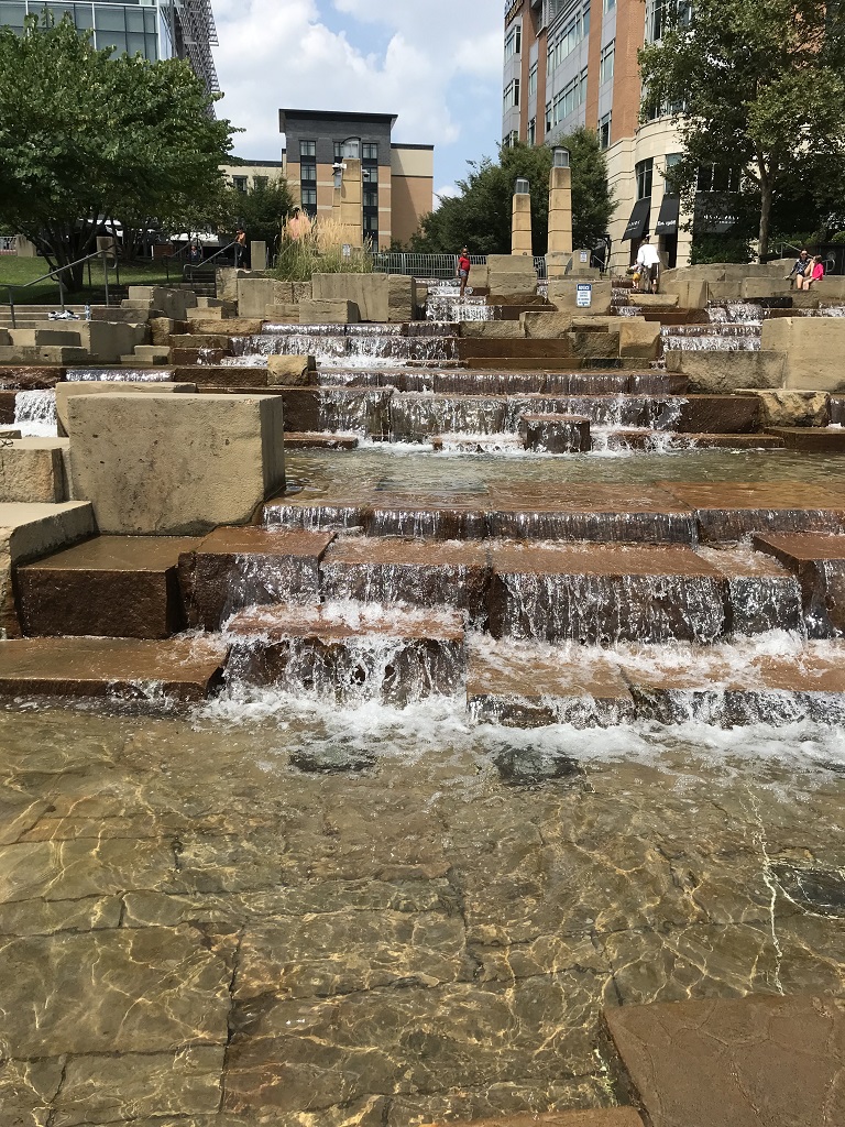 image of the water steps on the north shore in Pittsburgh Pennsylvania