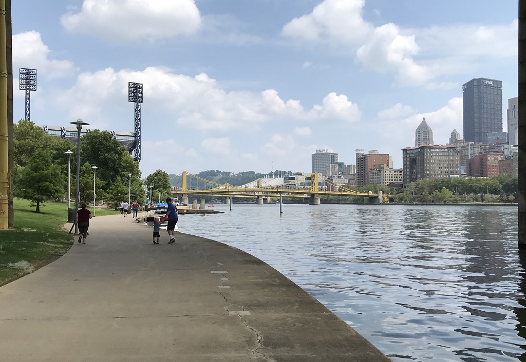image of the river walk on the north shore in Pittsburgh Pennsylvania