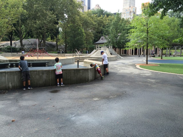 photo of the boys playing in Central Park