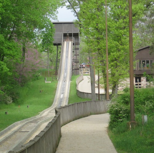 photo of the toboggan run at Pokagon State Park in Angola Indiana