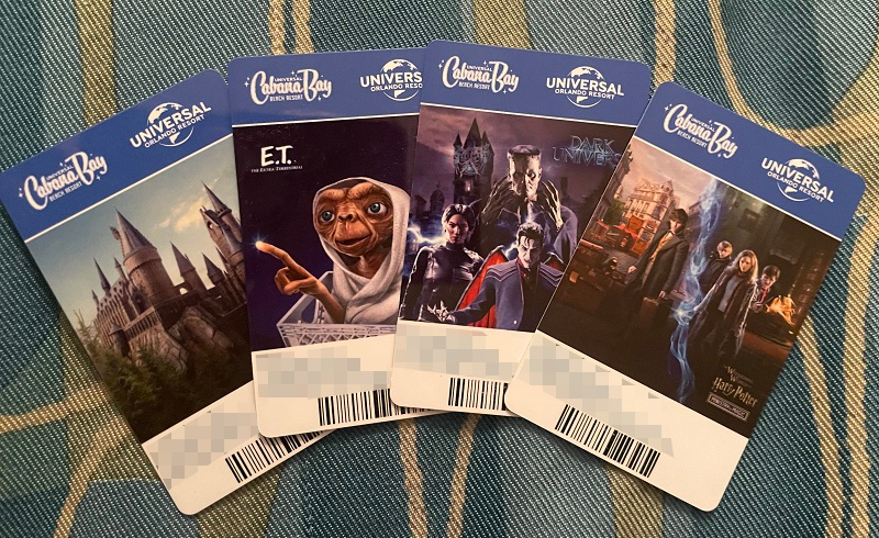 image of Universal Studios resort key cards