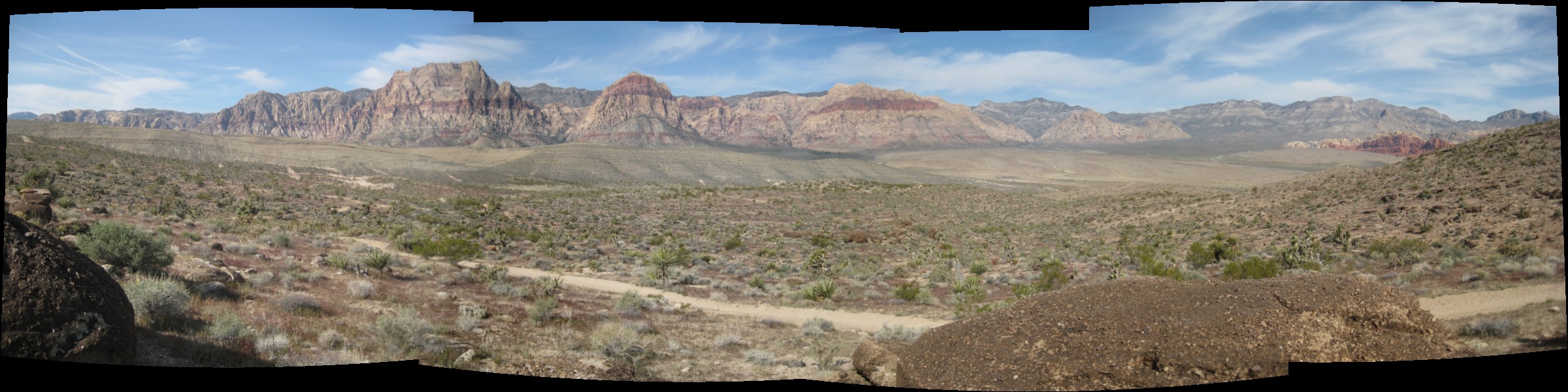 panoramic photo of the mountains near Red Rock Canyon