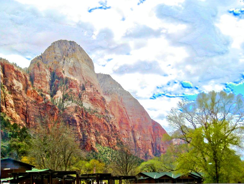 HDR photo of one of the peaks at Zion National Park