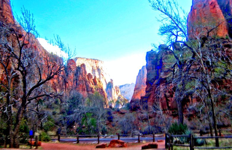 HDR photo of the canyon at Zion National Park